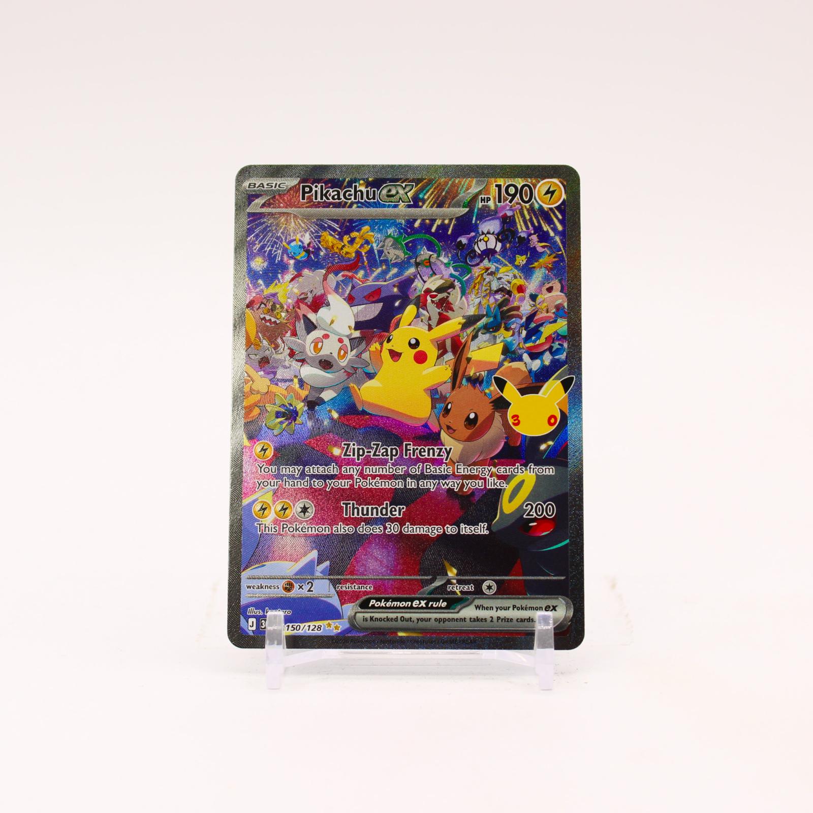 Pikachu ex - 150/128 30th Celebration Holo Special Illustration Pokemon - NM/MINT