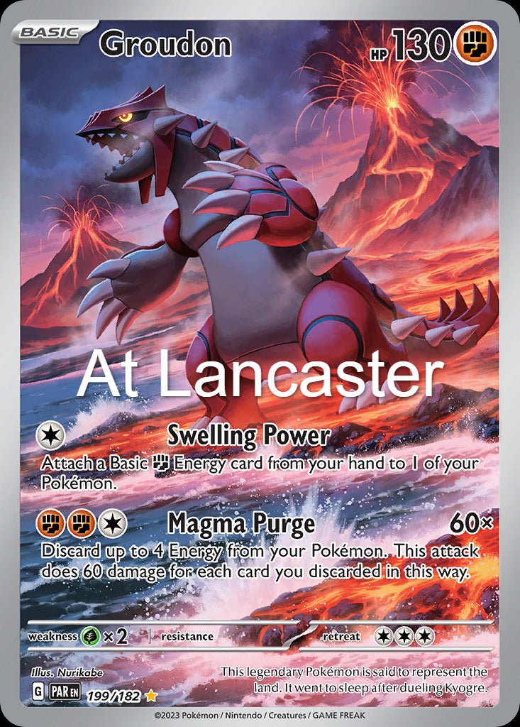 Groudon - 199/182 Paradox Rift Illustration Rare Pokemon - NM (Lanc)