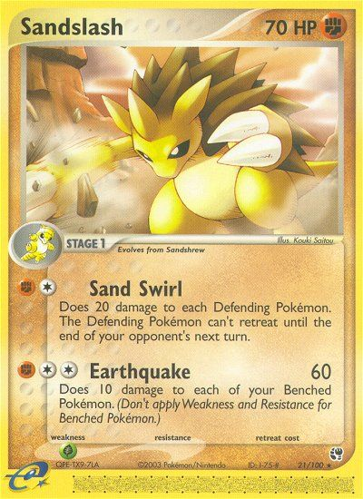 Sandslash - 21/100 Sandstorm Rare Pokemon - NM