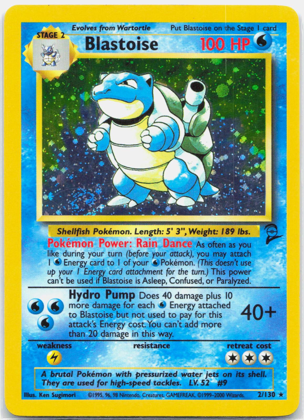 Blastoise - 2/130 Base Set 2 Holo Rare Pokemon - MP