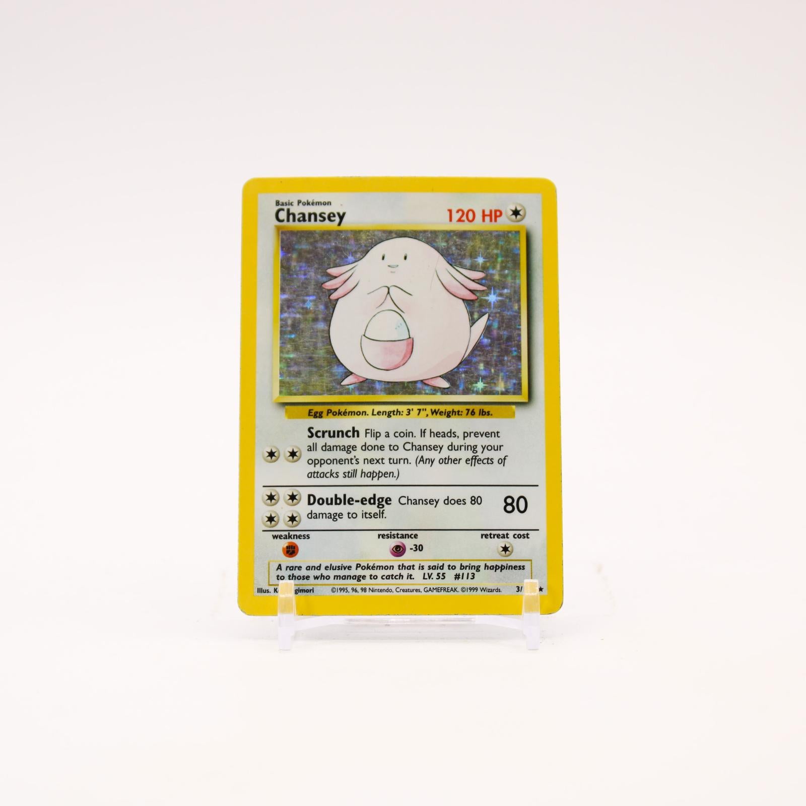 Chansey - 3/102 Base Set Unlimited Holo Rare Pokemon - MP