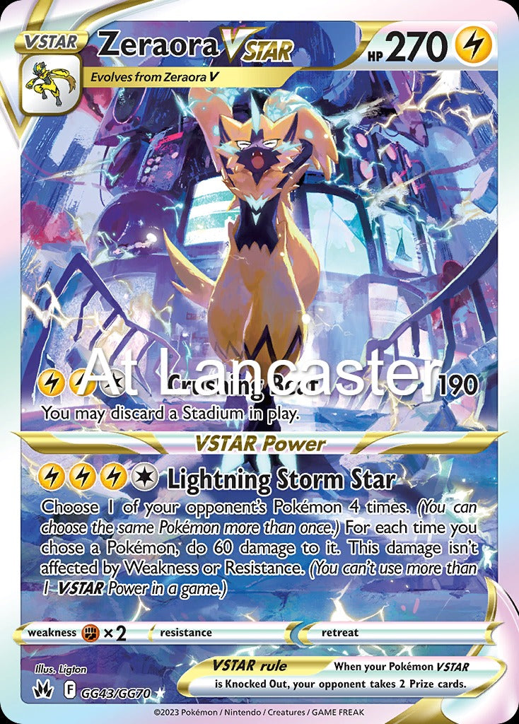 Zeraora VSTAR - GG43/GG70 Crown Zenith Galarian Gallery VSTAR Rare Pokemon - NM (Lanc)