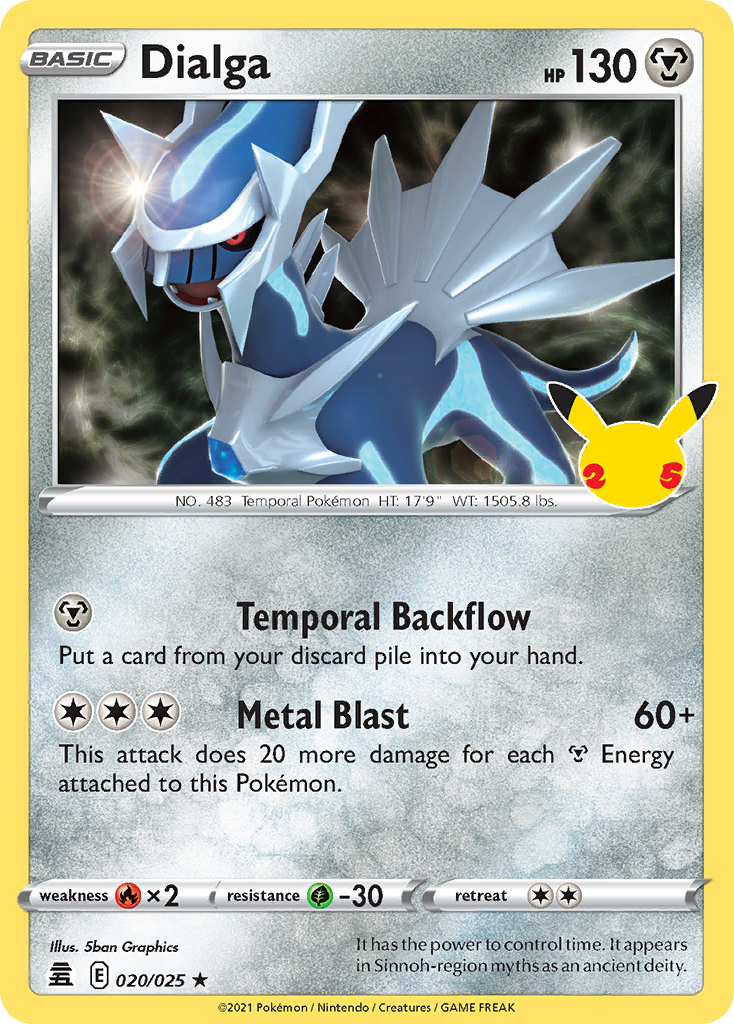 Dialga - 020/025 Celebrations Holo Rare Pokemon - NM