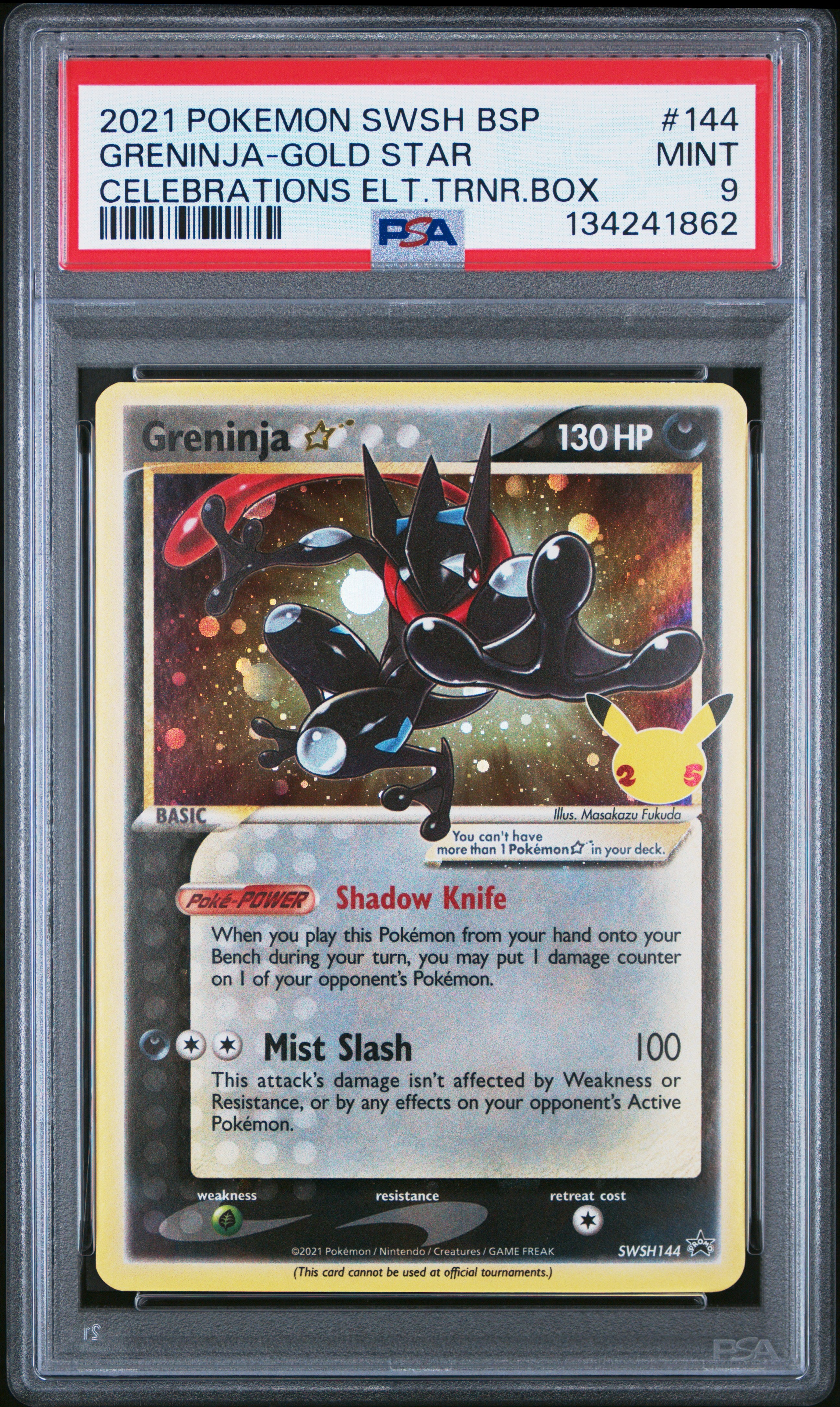 Greninja Gold Star - SWSH144 PSA 9 Sword & Shield Holo Promo Pokemon - MINT