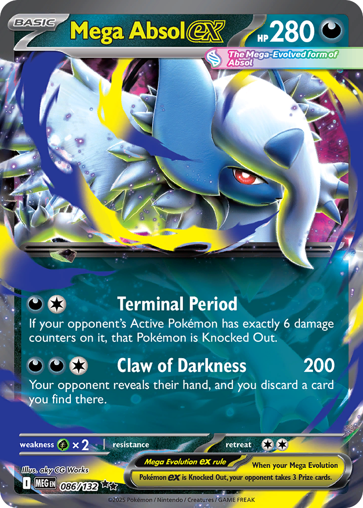 Mega Absol ex - 086/132 Mega Evolution Double Rare Holo Pokemon - NM