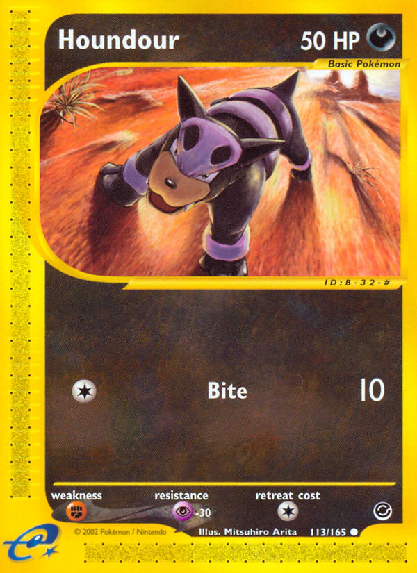 Houndour - 113/165 Expedition Base Set Common Pokemon - NM