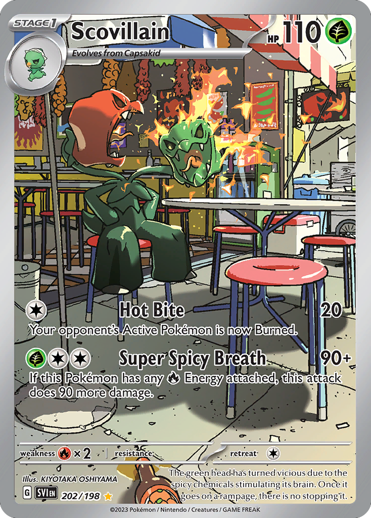 Scovillain - 202/198 Scarlet & Violet Illustration Rare Holo Pokemon - NM