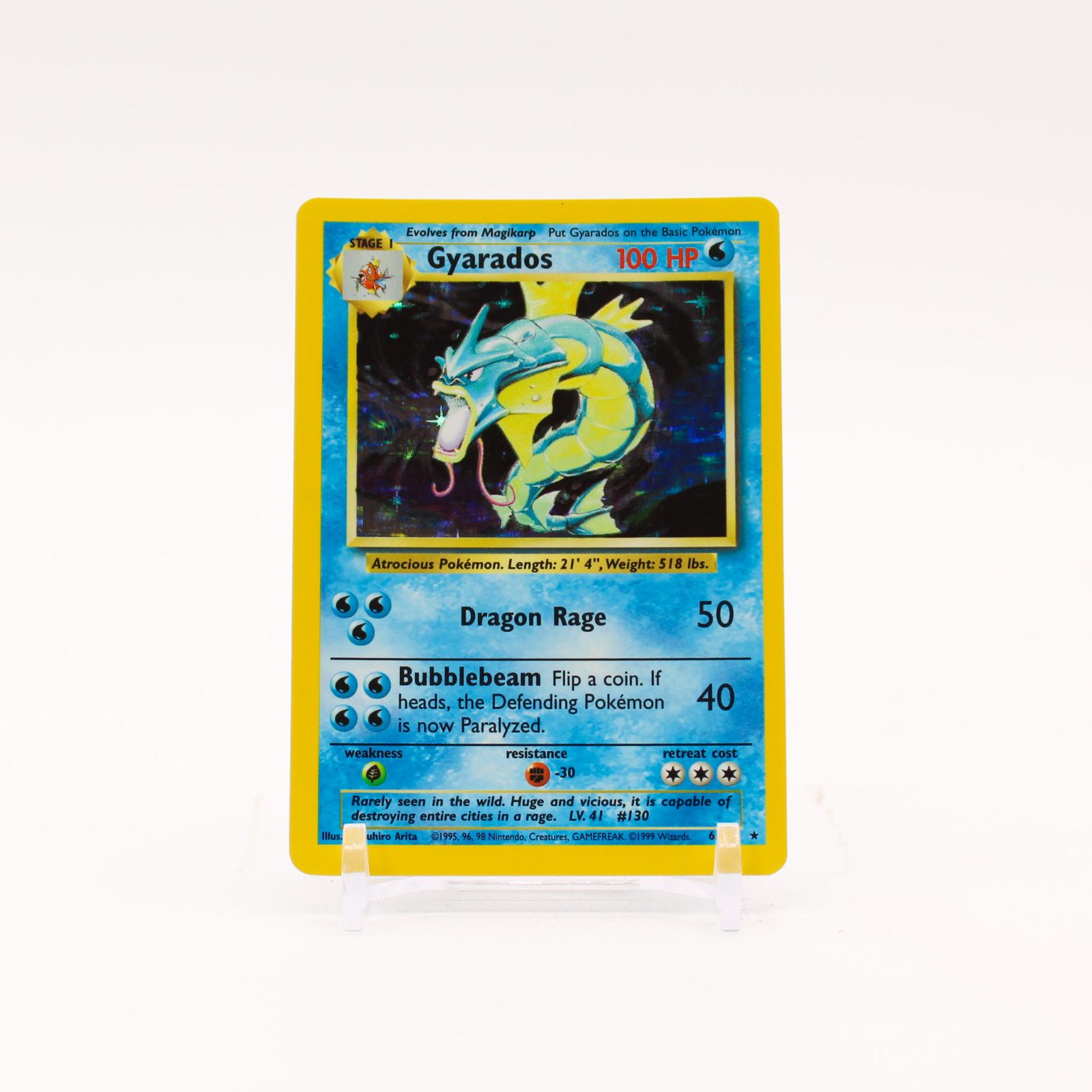 Gyarados - 6/102 Base Set Unlimited Holo Rare Pokemon - LP