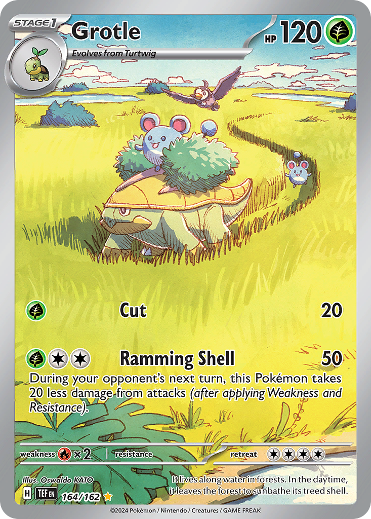 Grotle - 164/162 Temporal Forces Illustration Rare Holo Pokemon - NM