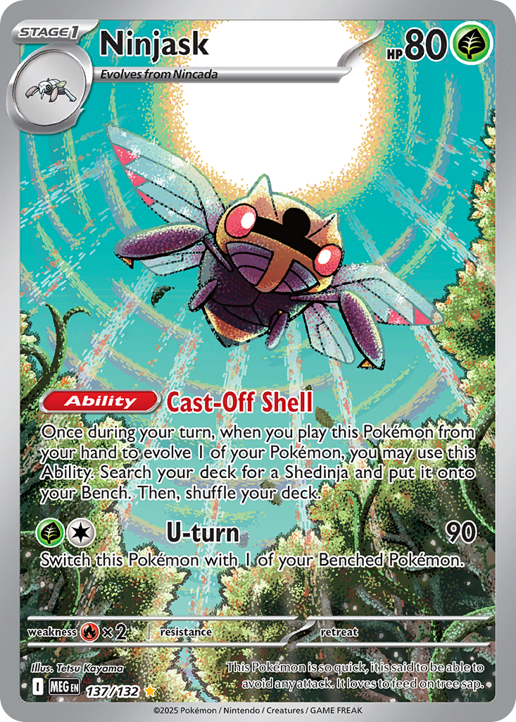 Ninjask - 137/132 Mega Evolution Illustration Rare Holo Pokemon - NM