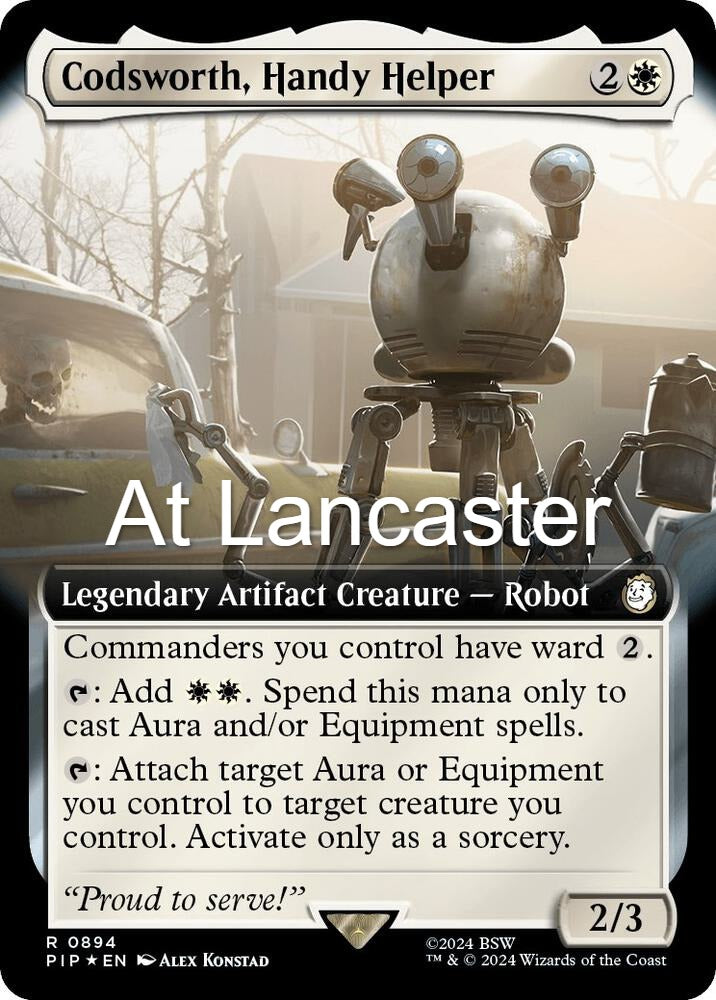 Codsworth, Handy Helper (Extended Art) (Surge Foil) - 894 Universes Beyond: Fallout Rare Magic: The Gathering - NM (Lanc)