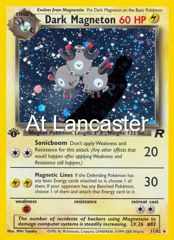 Dark Magneton - 11/82 Team Rocket Unlimited Holo Rare Pokemon - NM (Lanc)