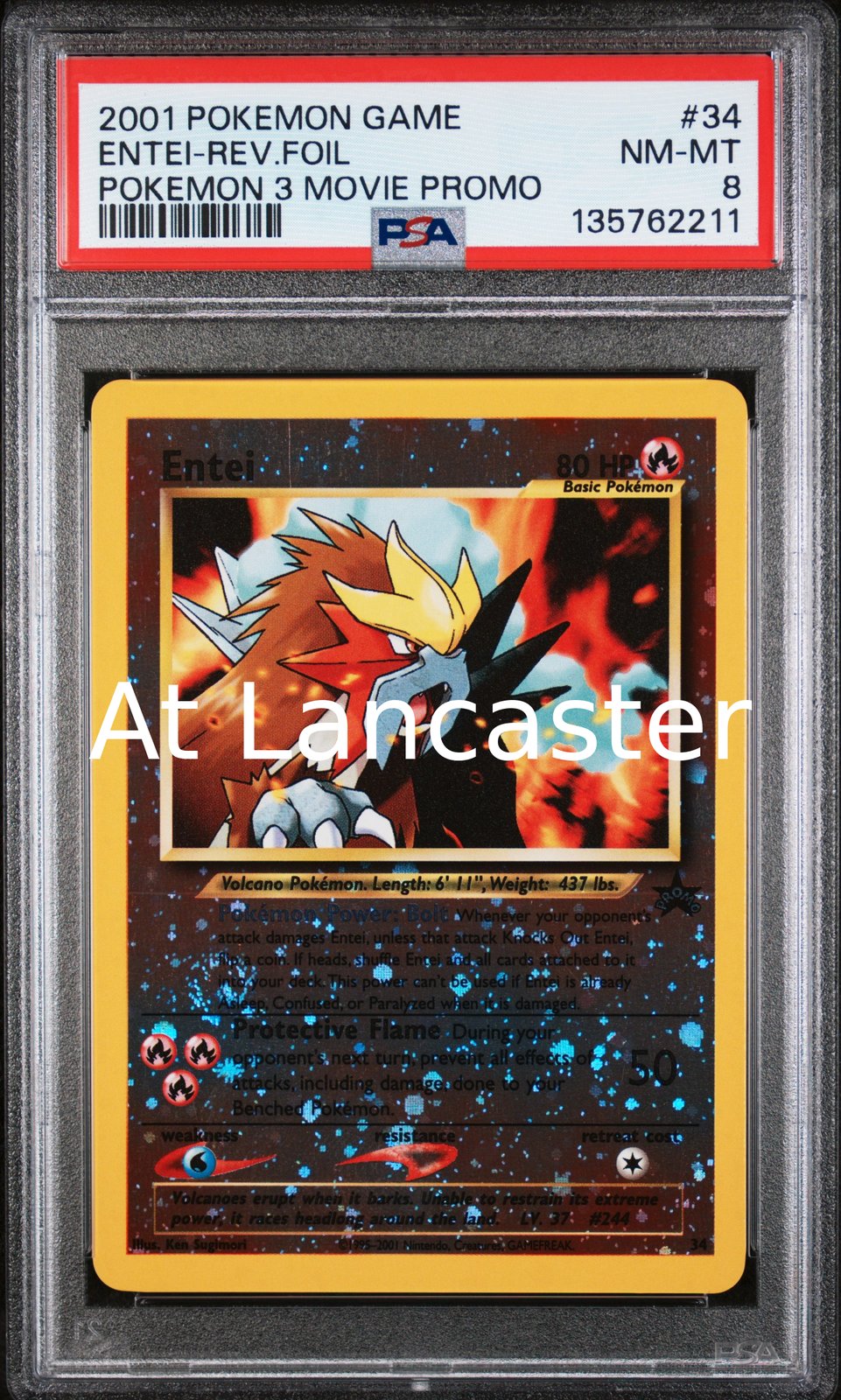 Entei Reverse Holo - 34 PSA 8 Game Movie Pokemon 3 Movie Promo Pokemon (Lanc)