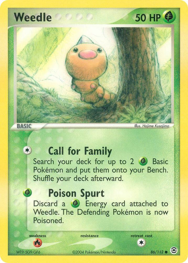Weedle - 86/112 Fire Red & Leaf Green Pokemon - NM