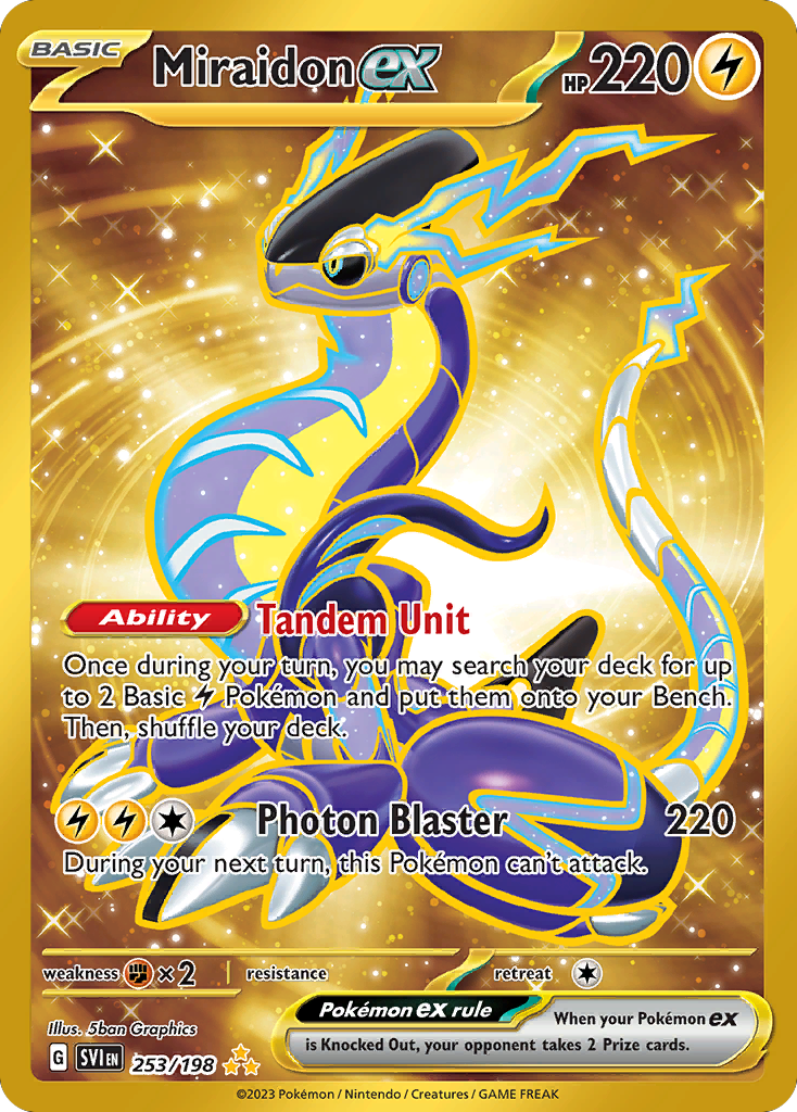 Miraidon ex - 253/198 Scarlet & Violet Hyper Rare Holo Pokemon - NM