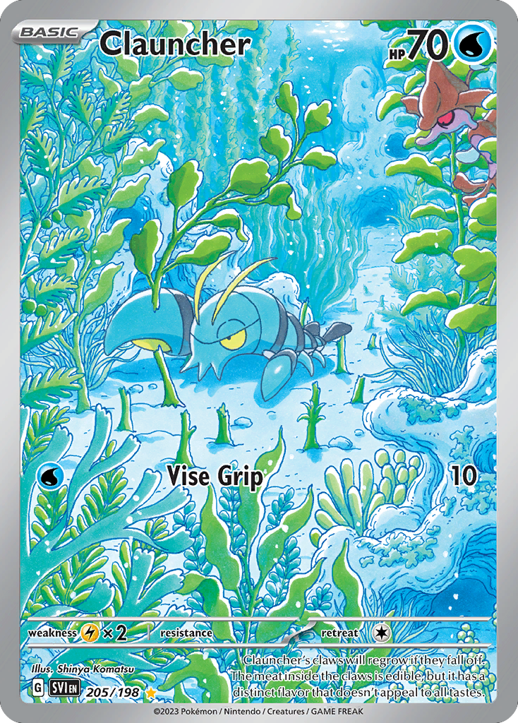 Clauncher - 205/198 Scarlet & Violet Illustration Rare Holo Pokemon - NM