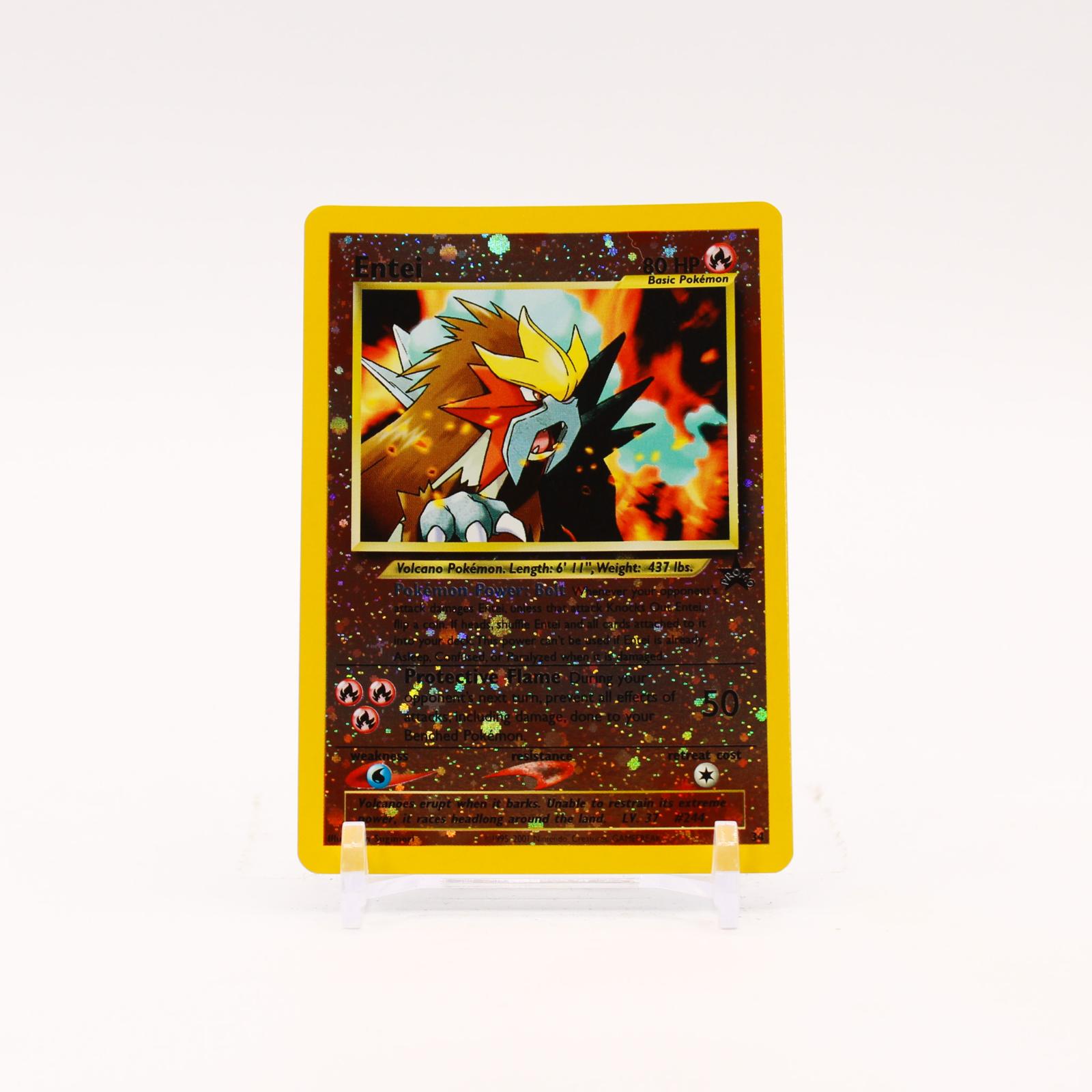 Entei - 34 Wizards Black Star Reverse Holo Promo Pokemon - NM/LP
