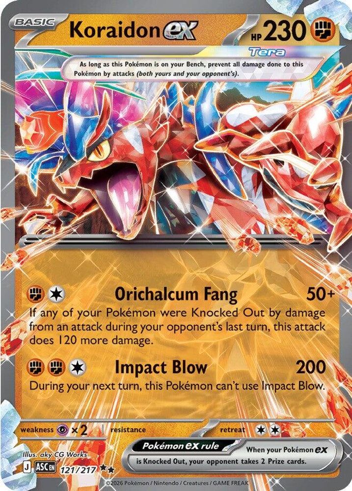 Koraidon ex - 121/217 Ascended Heroes Double Rare Holo Pokemon - NM