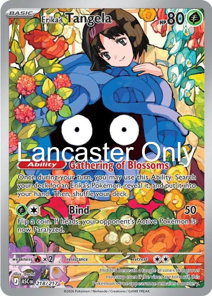 Erika's Tangela - 218/217 Ascended Heroes Holo Illustration Rare Pokemon - NM (Lanc)