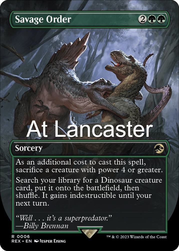 Savage Order (Borderless) - 6 Universes Beyond: Jurassic World Collection Rare Magic: The Gathering - NM (Lanc)