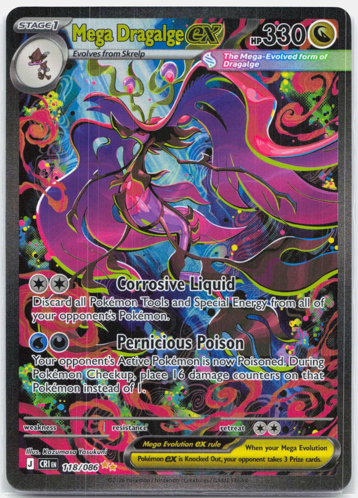 Mega Dragalge ex - 118/086 Chaos Rising Special Illustration Pokemon - NM/MINT