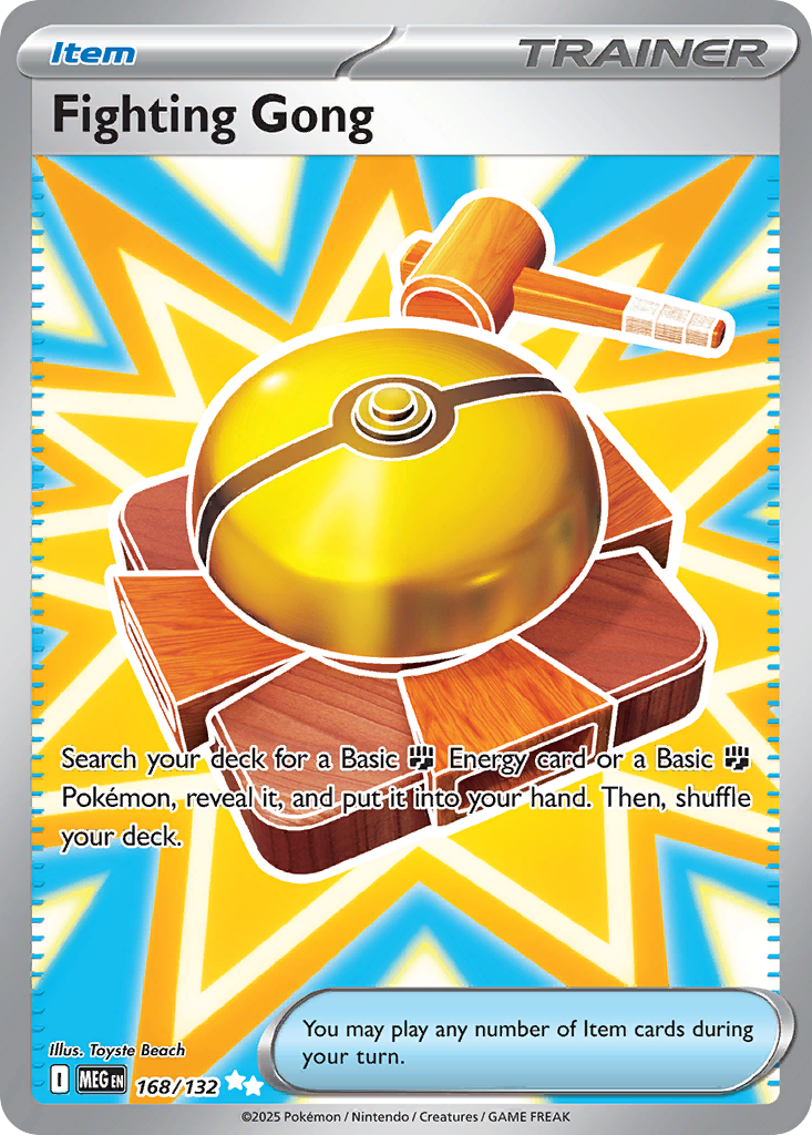 Fighting Gong - 168/132 Mega Evolution Ultra Rare Holo Pokemon - NM
