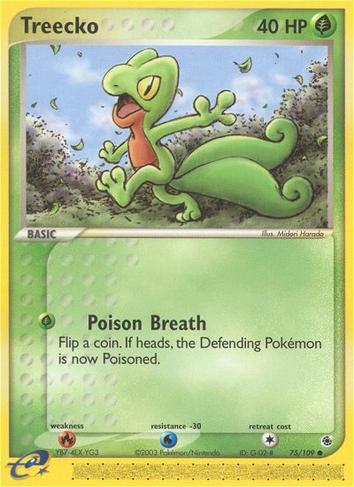 Treecko - 75/109 Ruby & Sapphire Common Pokemon - NM