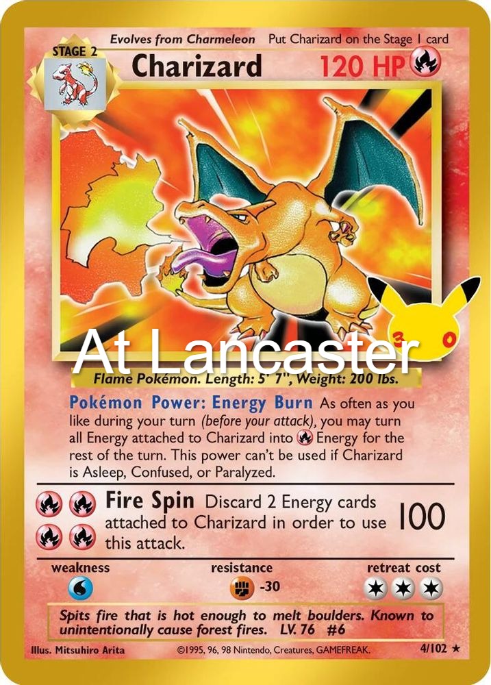 Charizard - 4/102 ME: 30th Celebration Classic Collection Classic Collection Pokemon - NM (Lanc)