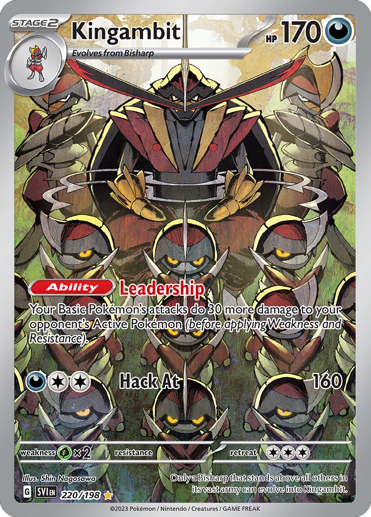 Kingambit - 220/198 Scarlet & Violet Illustration Rare Holo Pokemon - NM