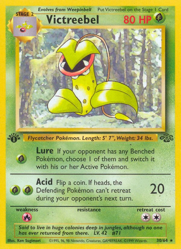 Victreebel - 30/64 Jungle Rare Unlimited Pokemon - NM