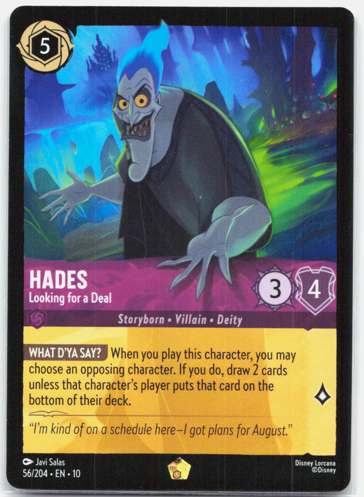 Hades - Looking for a Deal - 56/204 Whispers in the Well Legendary Lorcana - NM