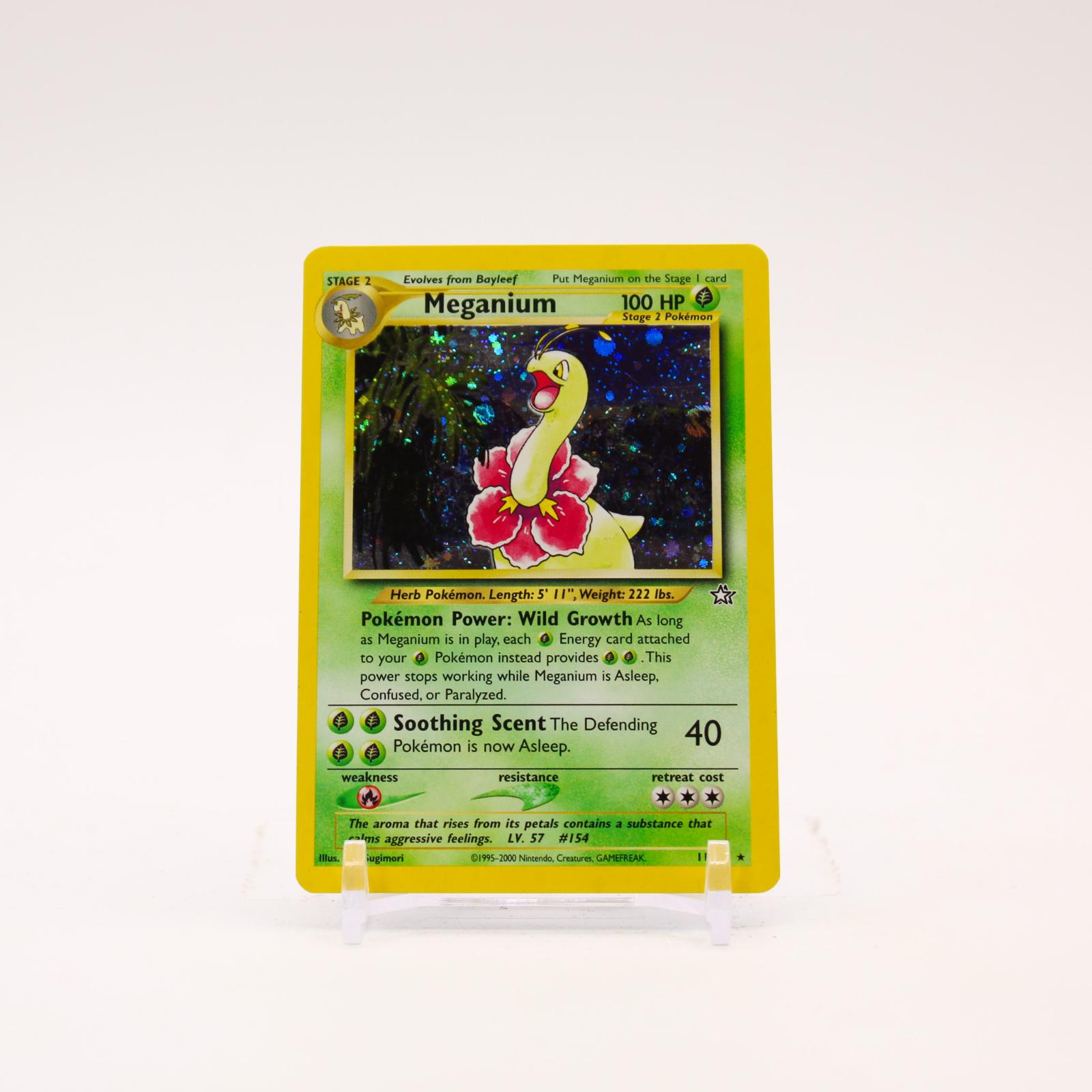 Meganium - 11/111 Neo Genesis Unlimited Holo Rare SWIRL Pokemon - LP