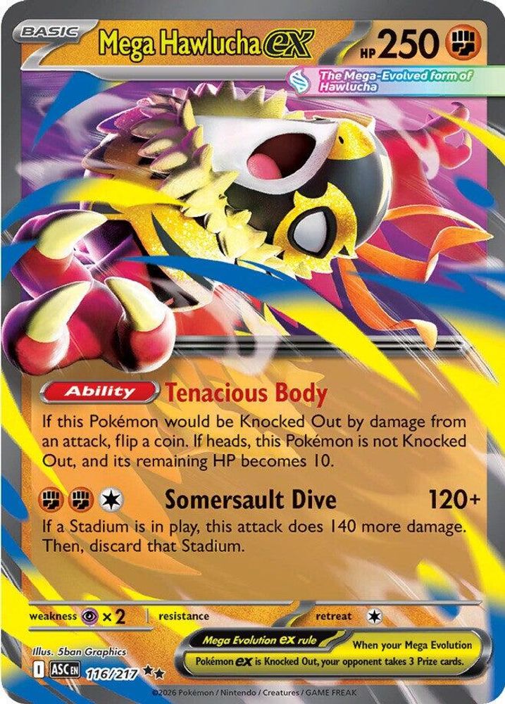 Mega Hawlucha ex - 116/217 Ascended Heroes Double Rare Holo Pokemon - NM