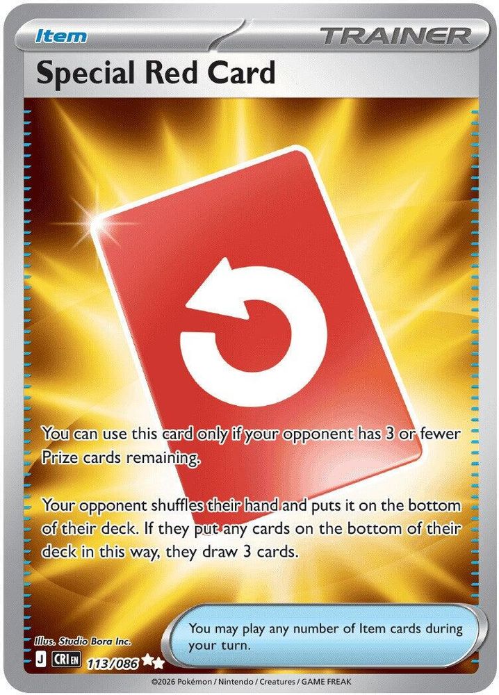 Special Red Card - 113/086 Chaos Rising Holo Ultra Rare Pokemon - NM