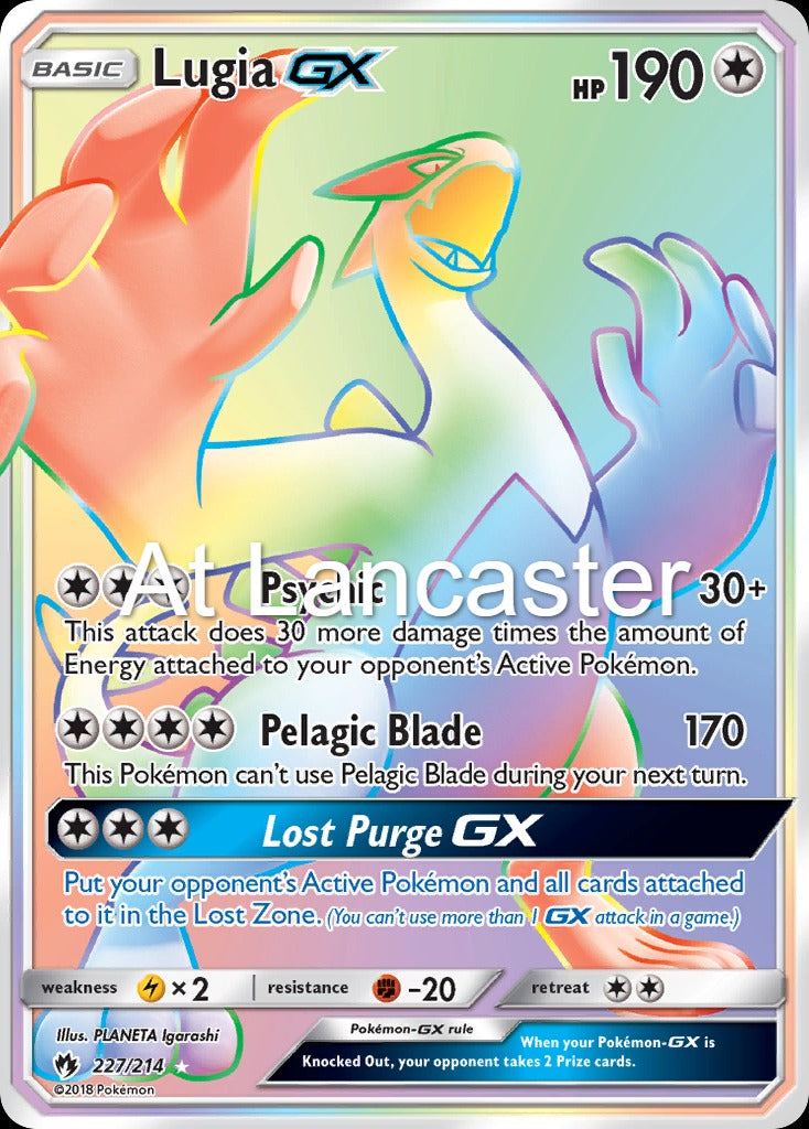 Lugia GX - 227/214 Lost Thunder Rainbow Rare Pokemon - HP (Lanc)