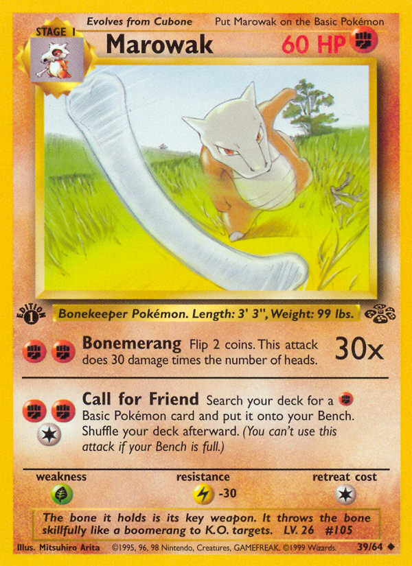 Marowak - 39/64 Jungle Uncommon Unlimited Pokemon - NM