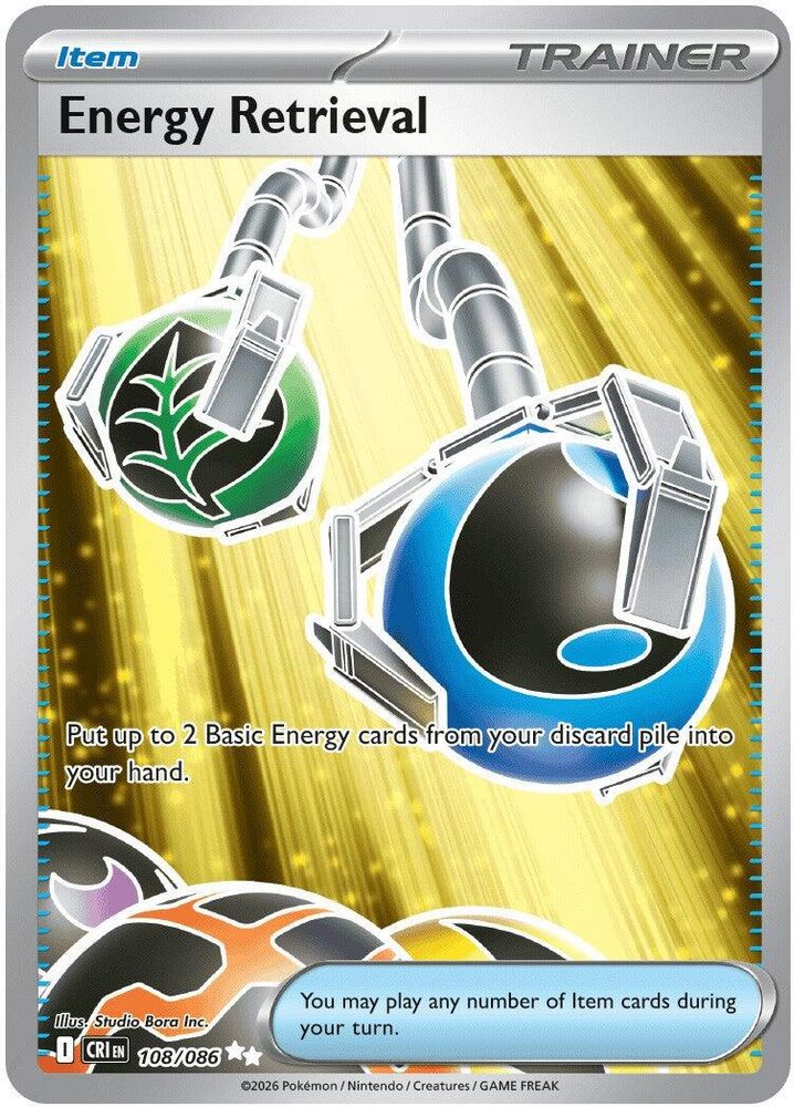 Energy Retrieval - 108/086 Chaos Rising Holo Ultra Rare Pokemon - NM