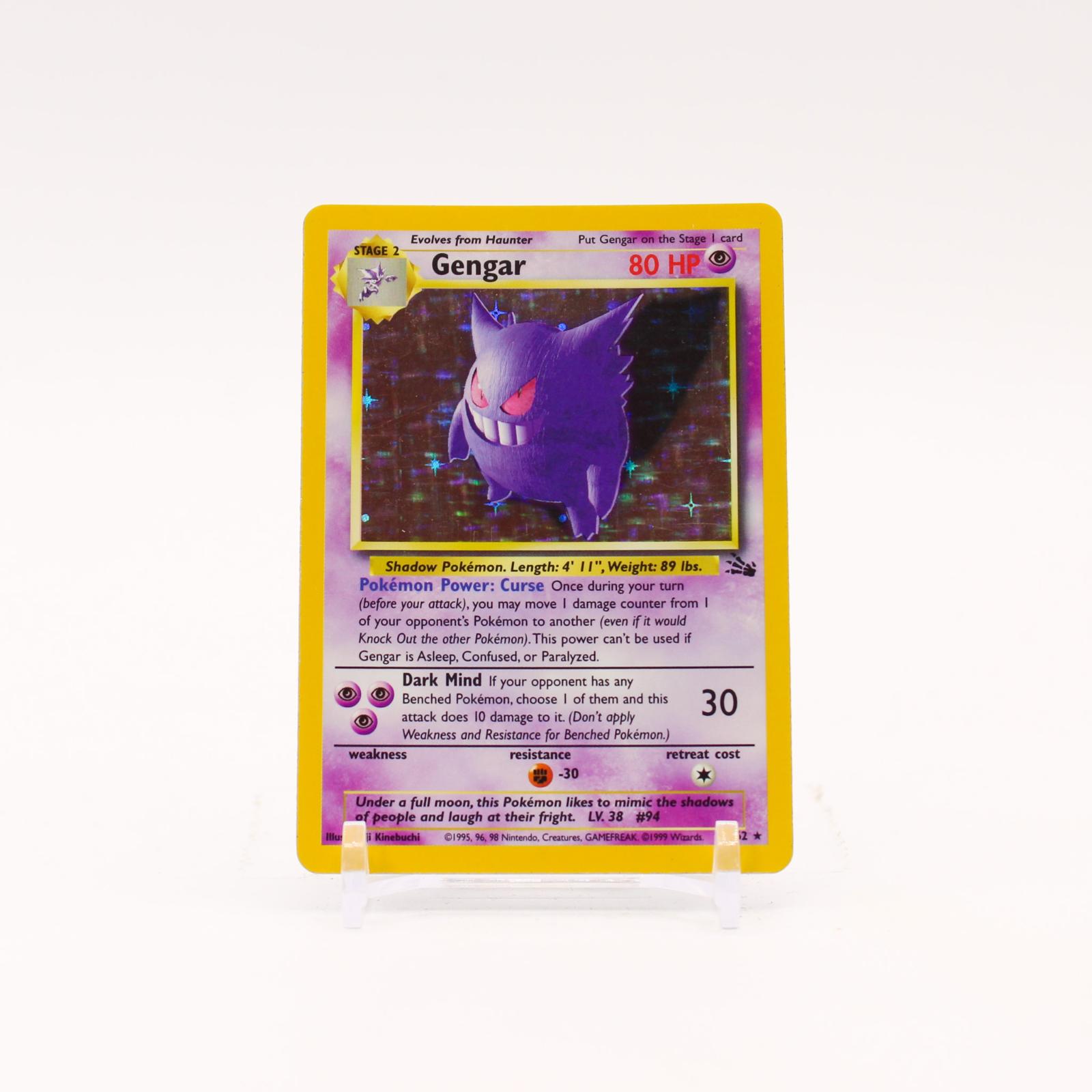 Gengar - 5/62 Fossil Unlimited Holo Rare Pokemon - LP/MP