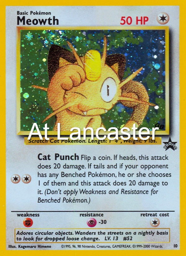 Meowth - 10 Wizards Black Star Promos Promo Pokemon - NM/LP (Lanc)