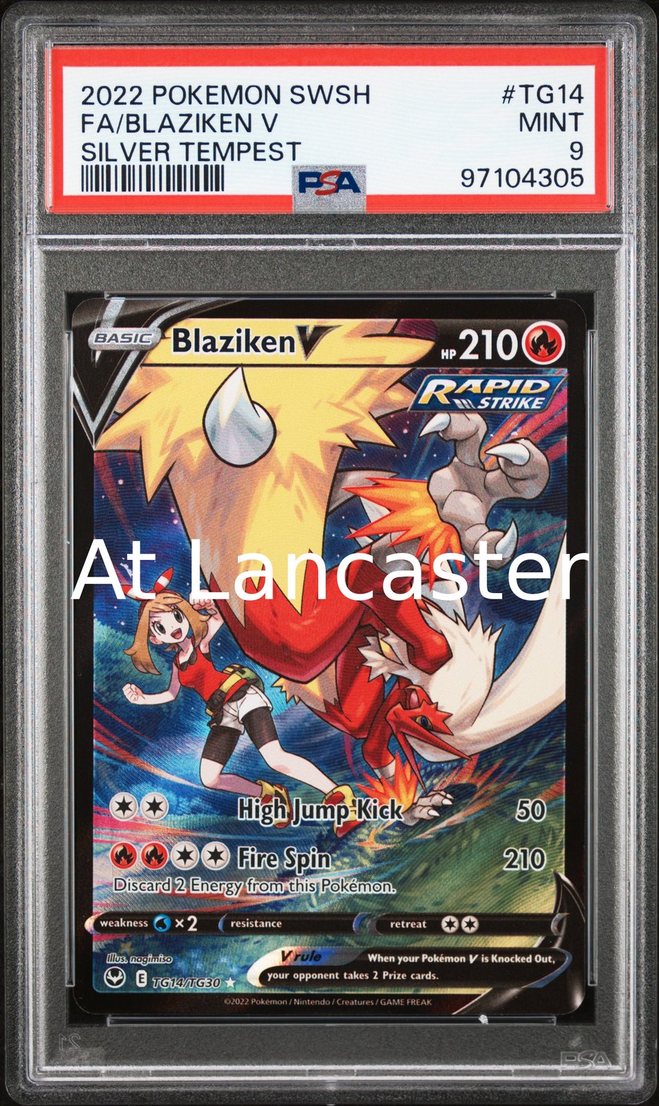 Blaziken V - TG14/TG30 PSA 9 Silver Tempest Pokemon (Lanc)