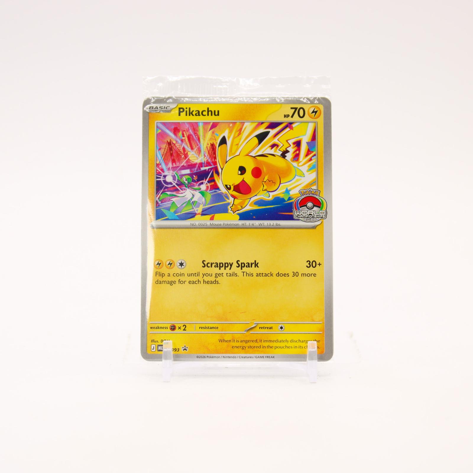 Pikachu - MEP093 SEALED World Championship 2026 Promo Pokemon - NM/MINT