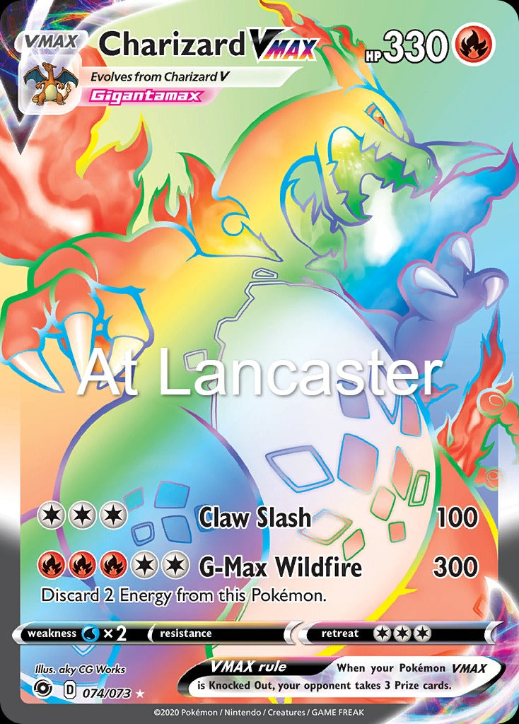 Charizard VMAX - 074/073 Champion's Path Rainbow Rare Pokemon - MP (Lanc)