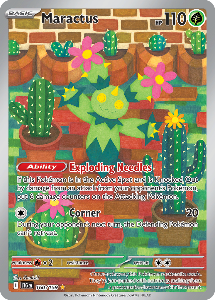 Maractus - 160/159 Journey Together Illustration Rare Holo Pokemon - NM
