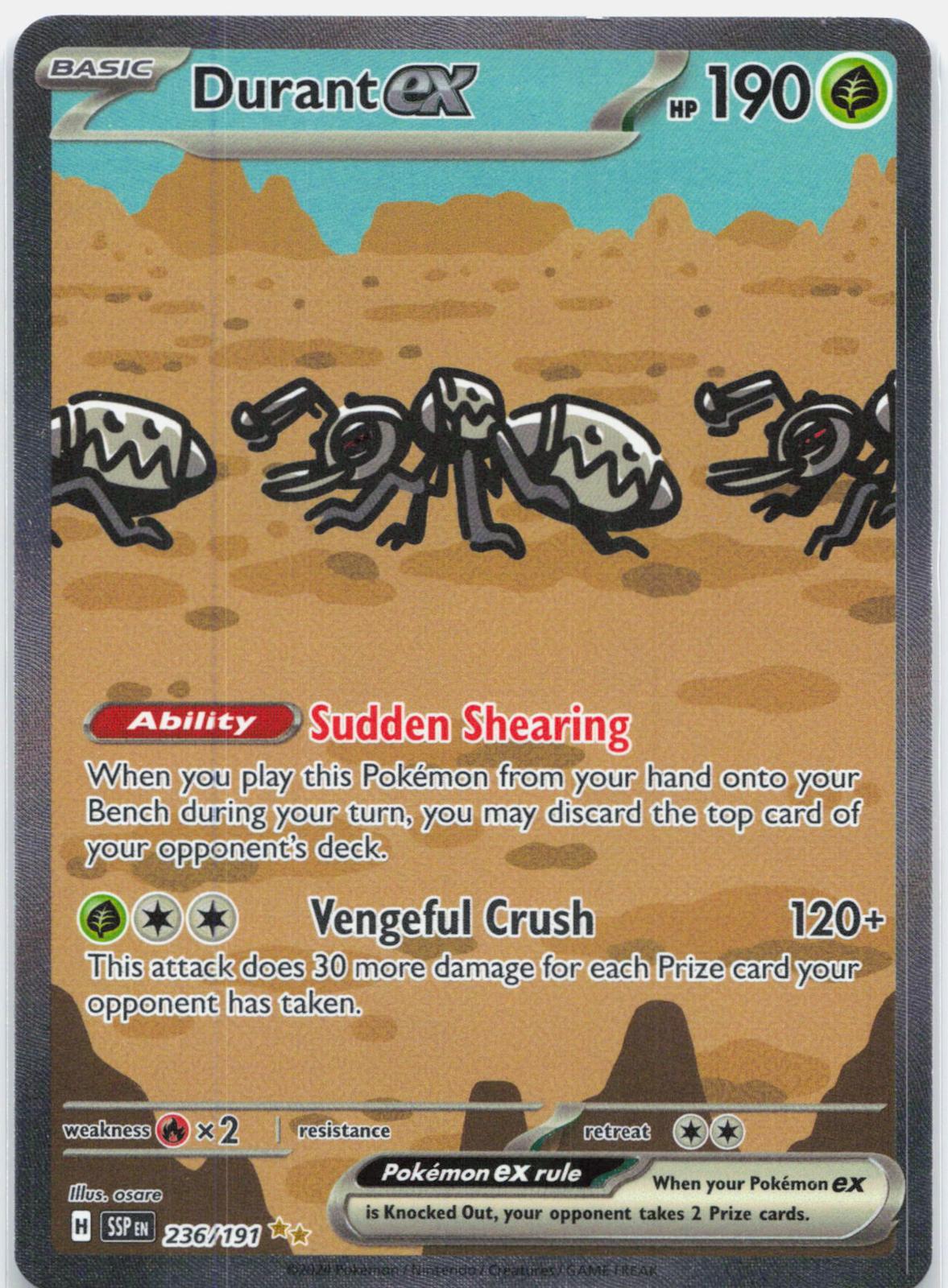 Durant ex - 236/191 Surging Sparks Special Illustration Pokemon - NM
