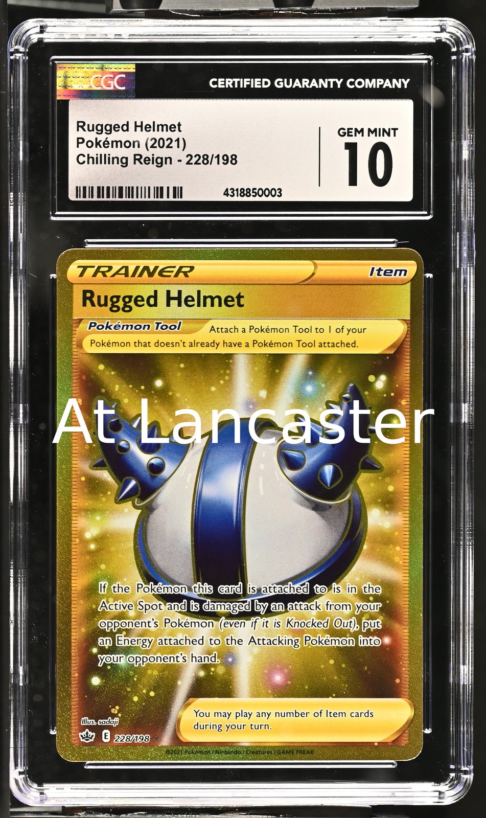 Rugged Helmet - 228/198 CGC 10 Chilling Reign Secret Rare Holo Pokemon (Lanc)