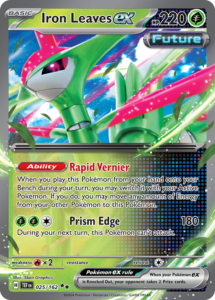 Iron Leaves ex - 025/162 Temporal Forces Double Rare Holo Pokemon - NM