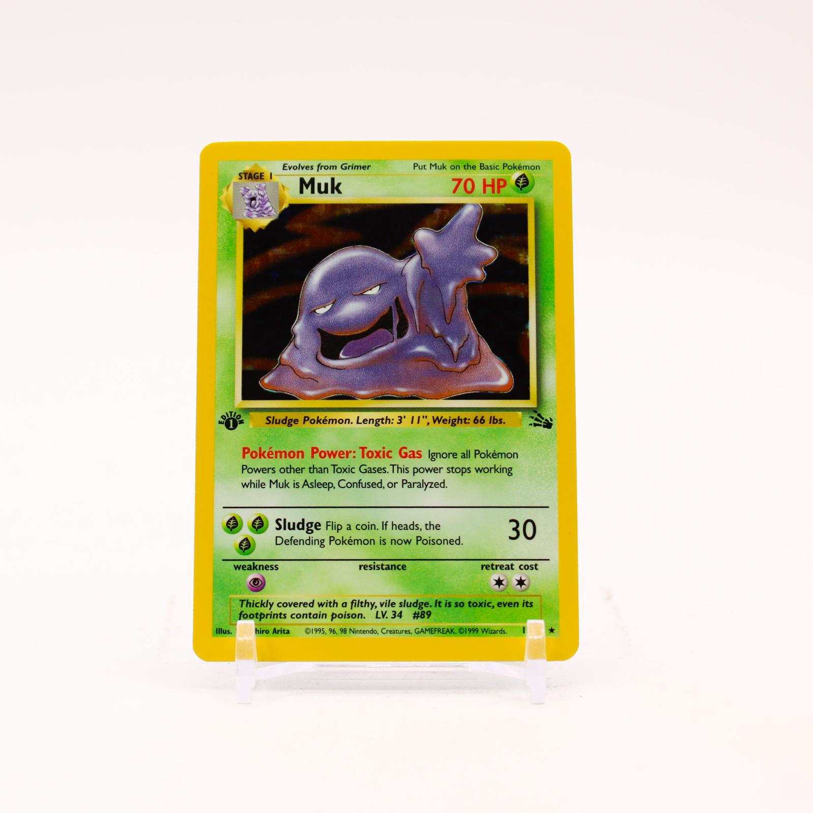 Muk - 13/62 Fossil 1st Edition Holo Rare Pokemon - LP