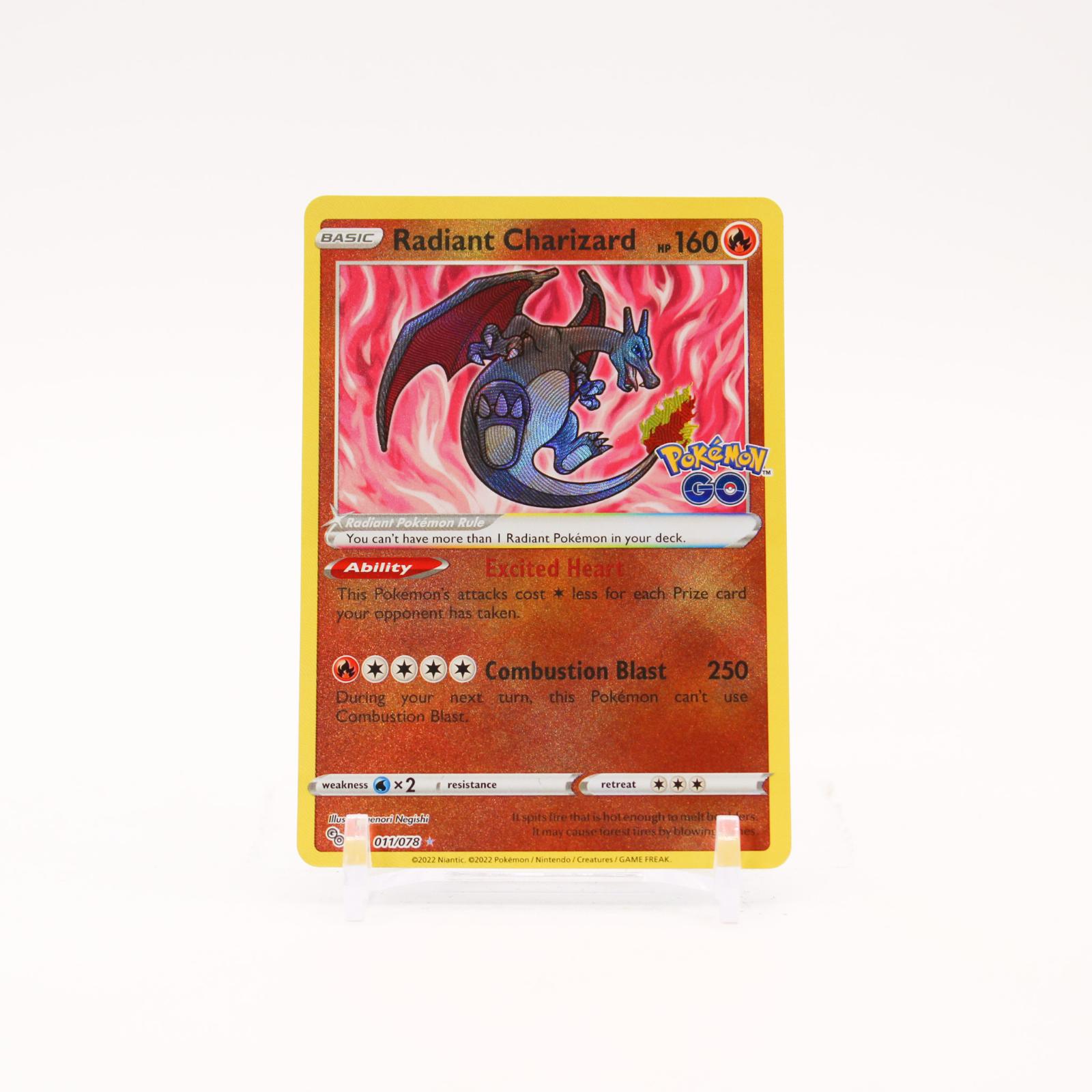 Radiant Charizard - 011/078 Pokemon GO Holo Rare Pokemon - NM