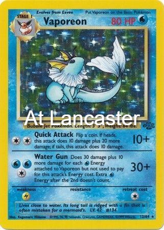 Vaporeon - 12/64 Jungle Unlimited Holo Rare Pokemon - MP (Lanc)