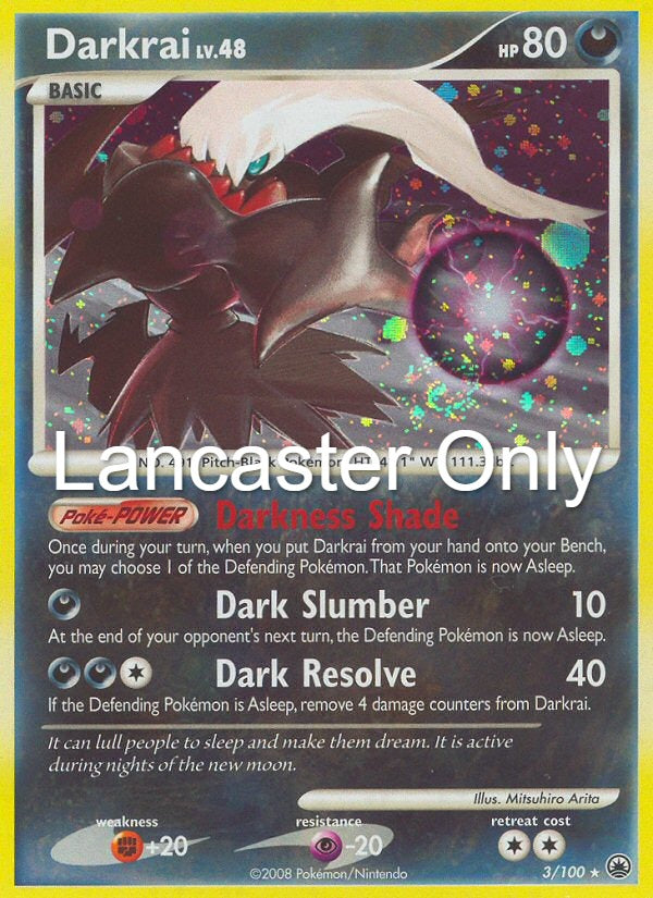 Darkrai - 3/100 Majestic Dawn Reverse Holo Rare Pokemon - LP (Lanc)